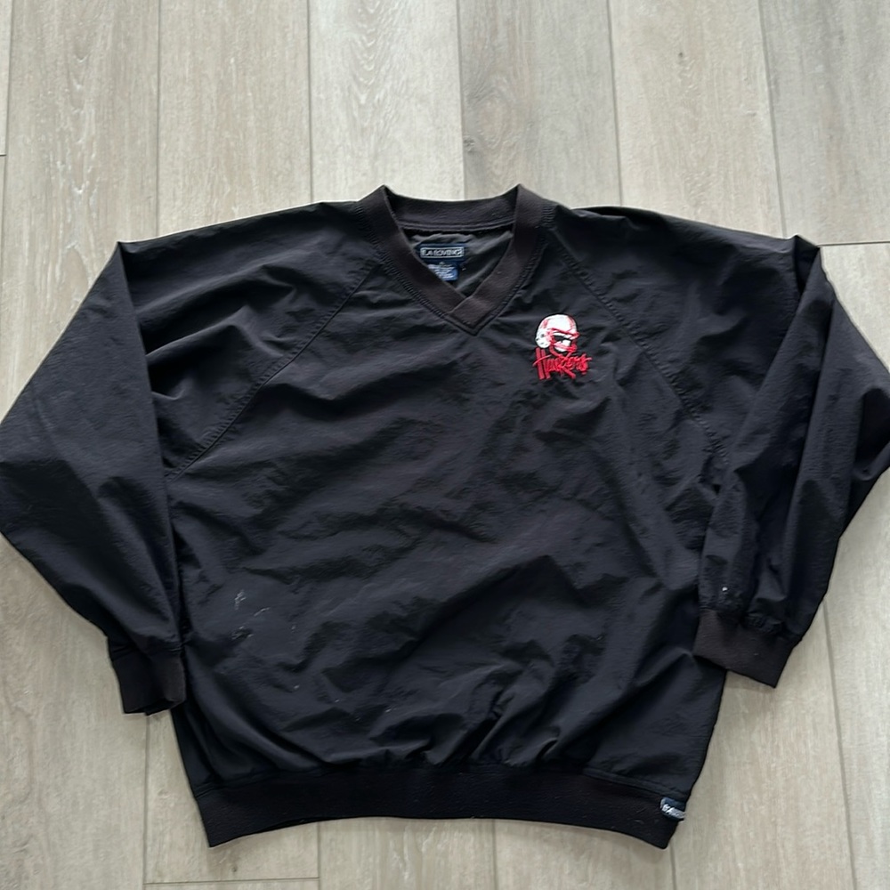 Vintage Nebraska Cornhuskers Football Black Windbreaker Pullover